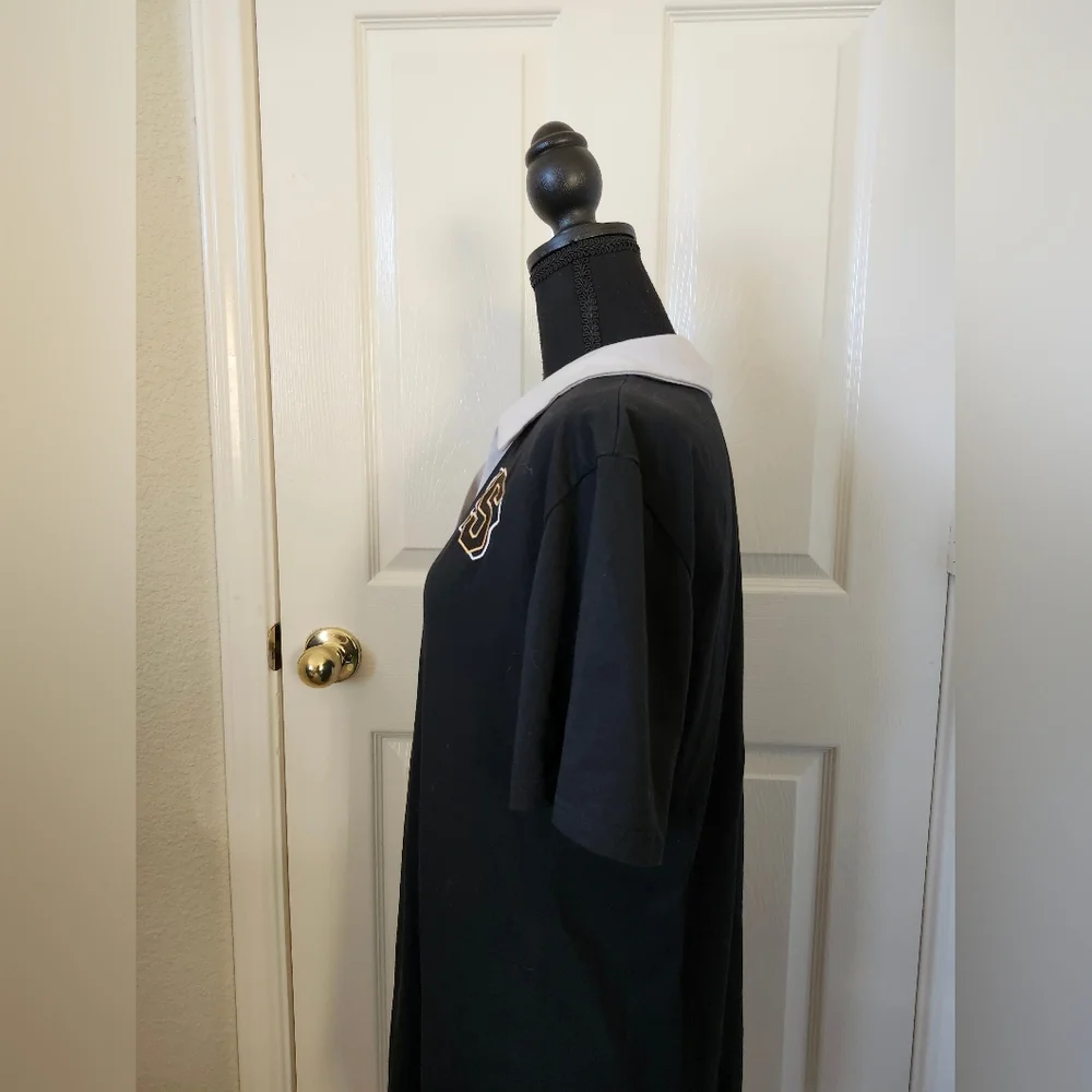 Black Polo Dress with White Collar and Logo M